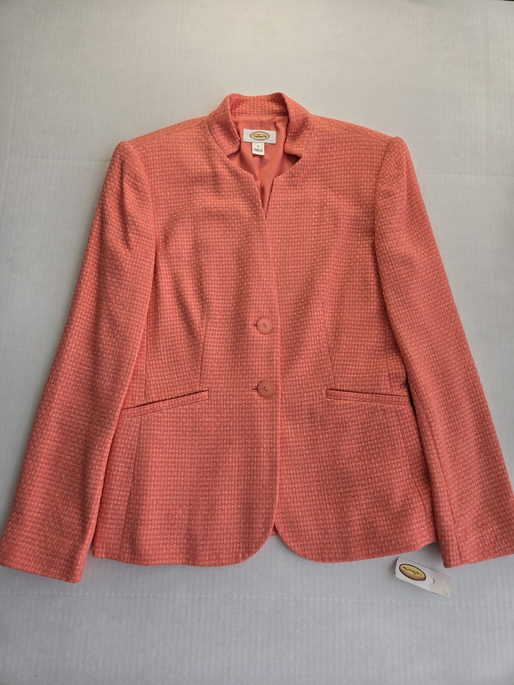 Talbots Vintage Coral Pink Two-Button Textured Blazer - Size 2 NWT